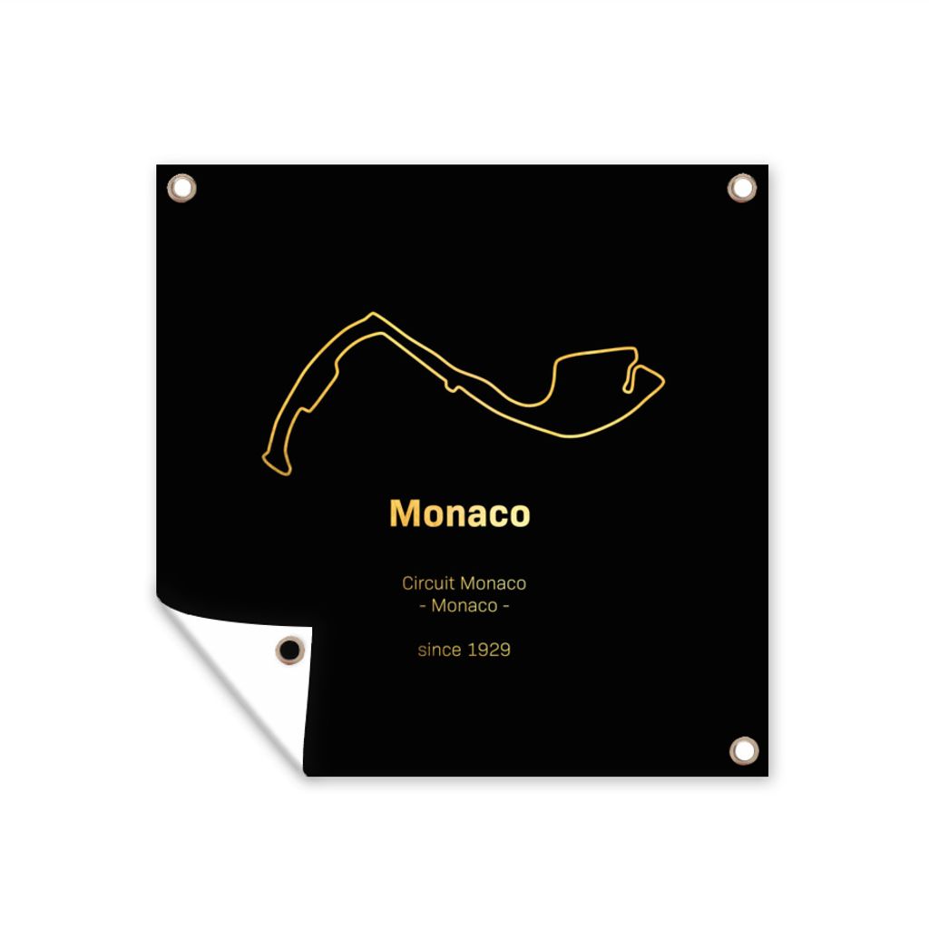 MuchoWow 100x100 cm Outdoor-Poster Gartendeko Sichtschutz Garten Poster für den Garten F1 - Rennstrecke - Monaco