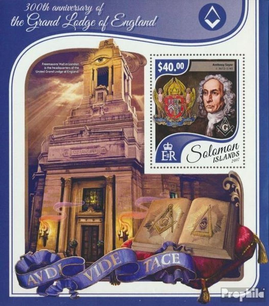 Briefmarken Salomoninseln 2017 Mi Block 695 (kompl. Ausg.) postfrisch Großloge von England
