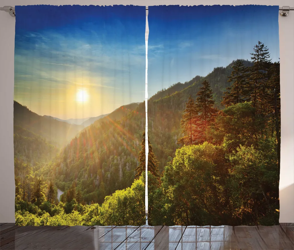 ABAKUHAUS Rideau rustique Appalachian Coucher de Soleil 280x225 cm