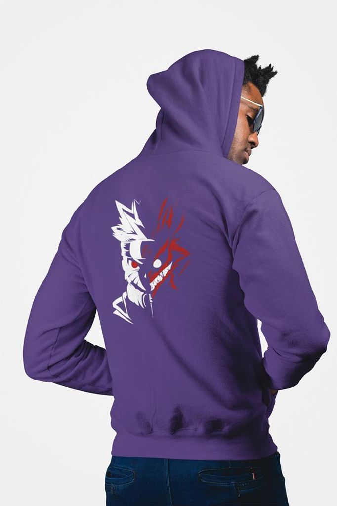 D&B Uni Hoodie ZIPAN00007 Naruto Lila-Größe M