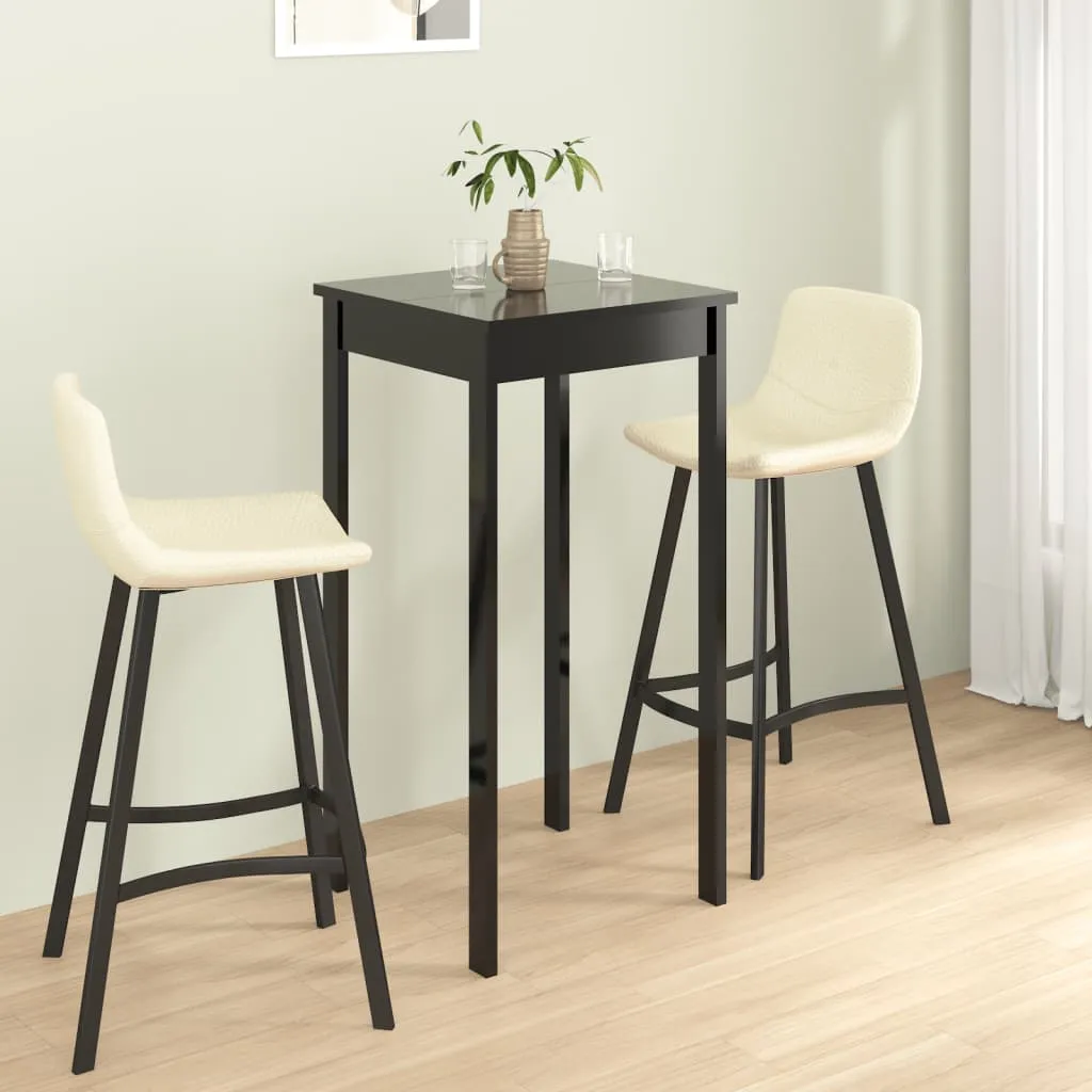 Table de bar design noir mat 55x55x107 cm - Finition MDF résistante