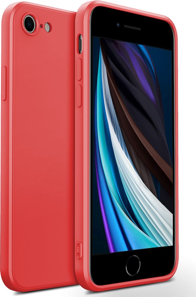 iPhone SE 2020 Hülle, LaimTop Slim Liquid Silikon Gel Gummi Stoßfest Anti-Scratch Schutzhülle für iPhone SE 2020 Rot