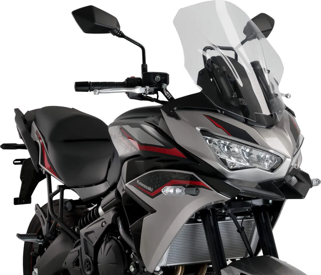 Écran Touring PUIG Clair pour Kawasaki Versys : Protection Vent et Pluie Idéale