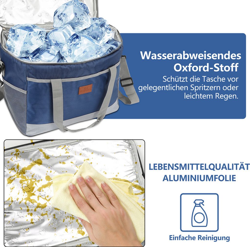 Fiqops 33L Kühltasche Picknicktasche Lunchtasche Produktbild 4