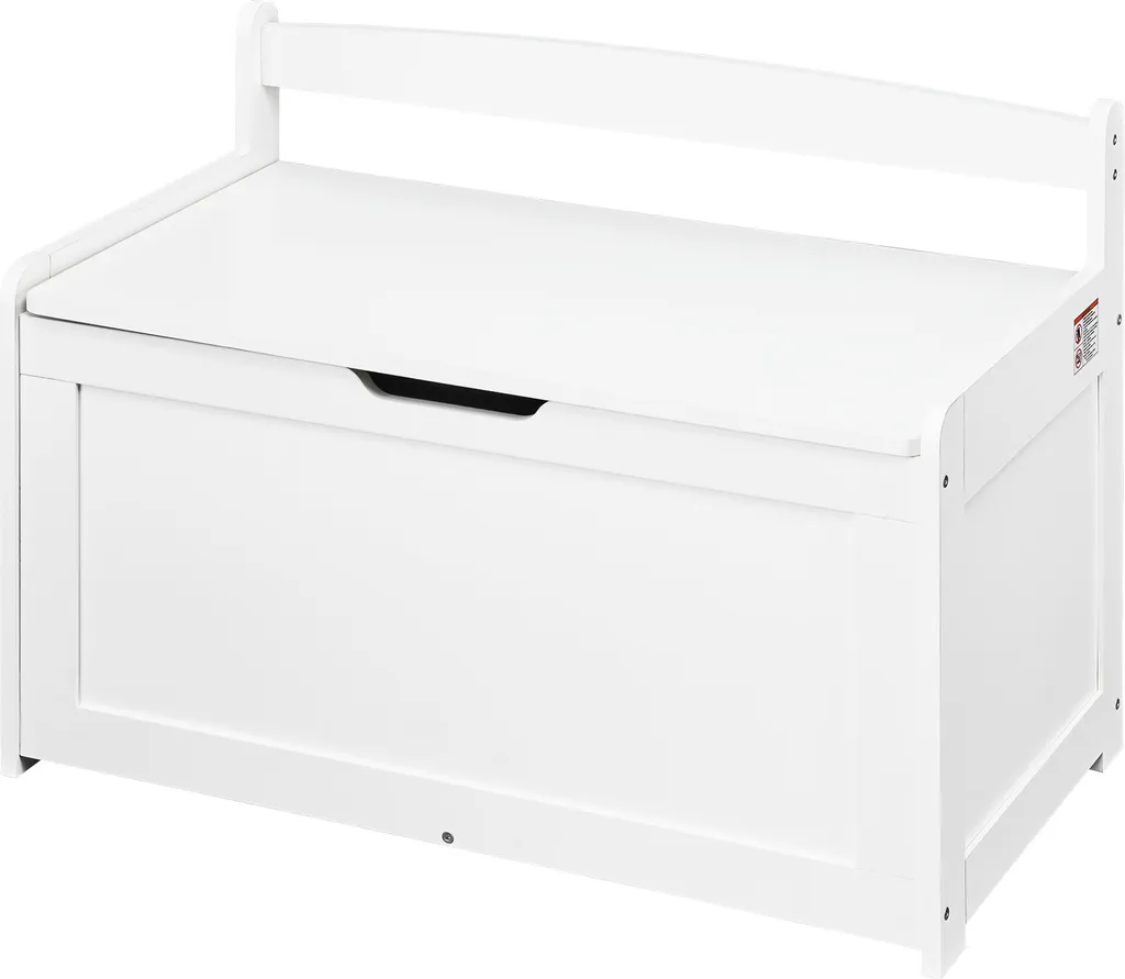 SucceBuy Coffre à Jouets en Bois 83x45x61 cm avec Charnière de Sécurité