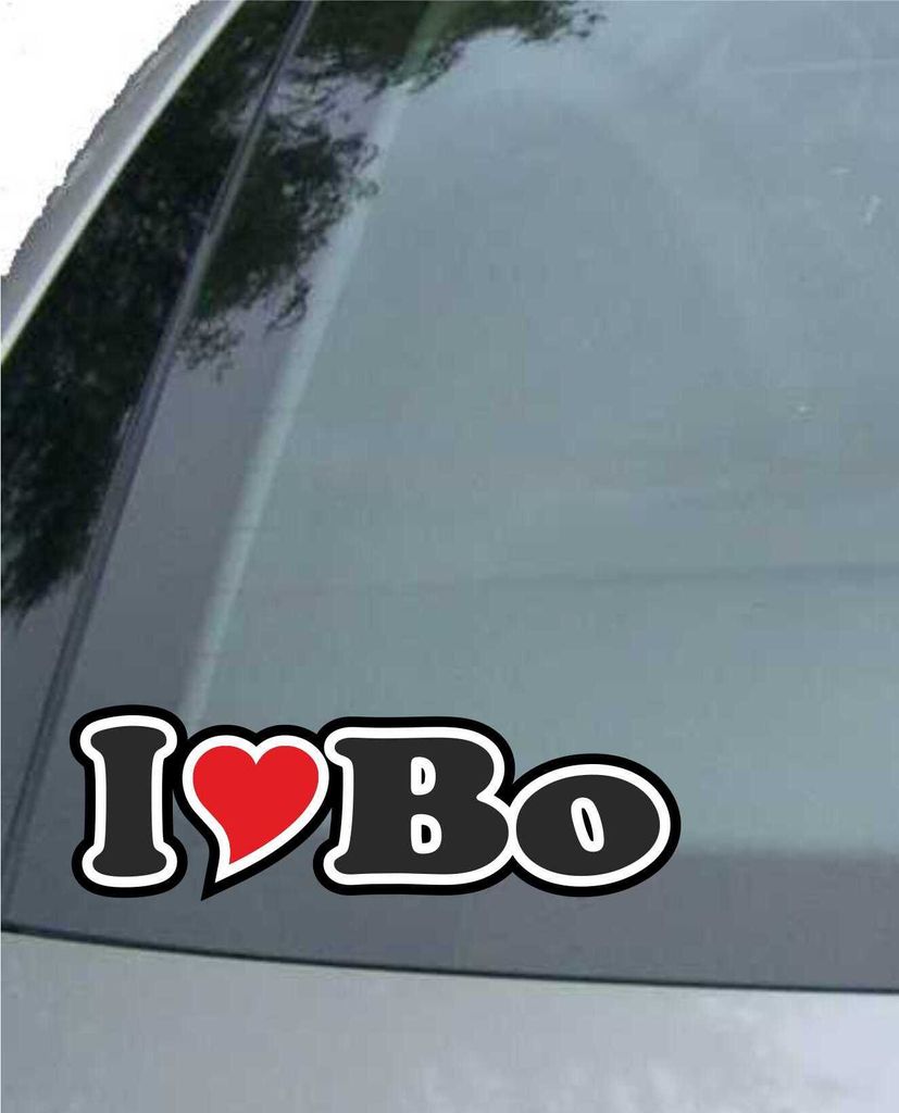 INDIGOS UG - Aufkleber / Autoaufkleber I Love Heart - Ich liebe mit Herz 15 cm - I LOVE Bo - Auto LKW Truck - Sticker mit Namen vom Mann Frau Kind