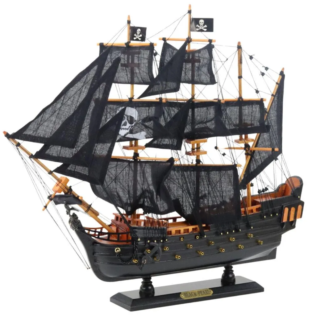 Modèle réduit de voilier Black Pearl maquette de bateau en bois noir