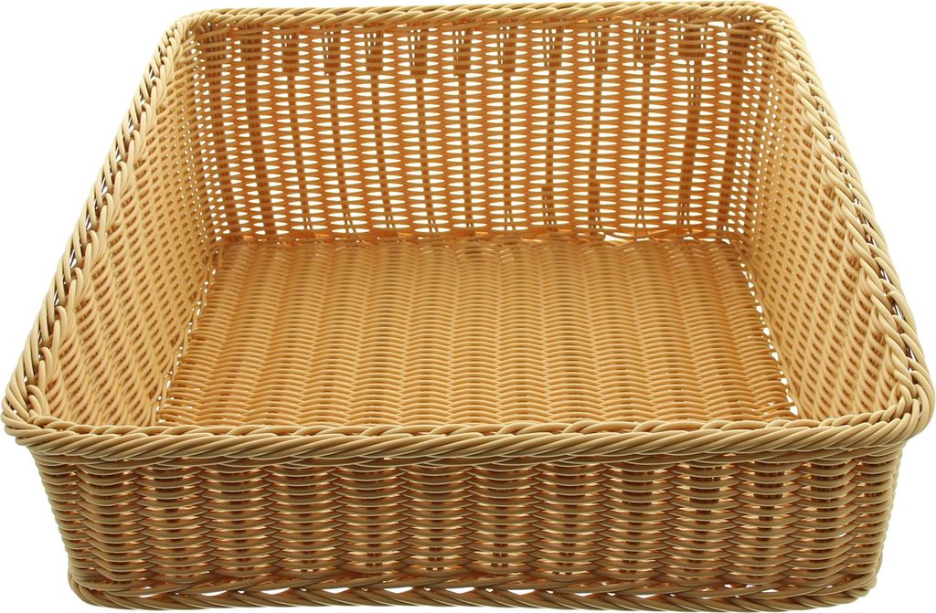 Auslagekorb aus Poly-Rattan, 50x50 cm, Regalkorb, Brotkorb Produktbild 