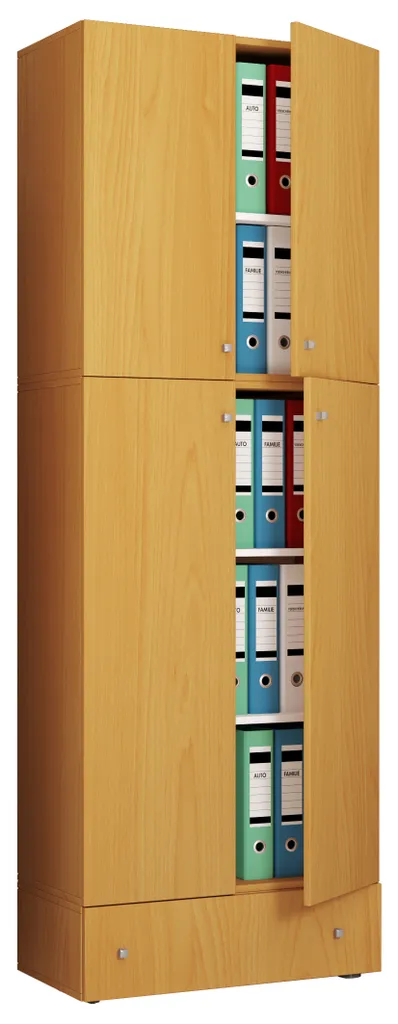 Armoire de bureau VCM Lona 5 pièces S - 200 x 70 x 39 cm bois blanc
