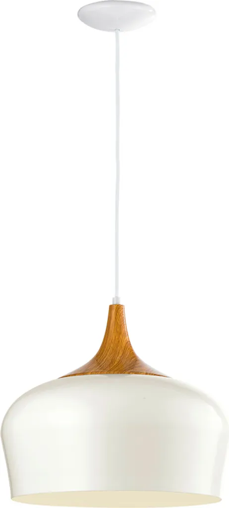 Suspension Luminaire Obregon Crème et Bois de Chêne pour Salon et Bureau