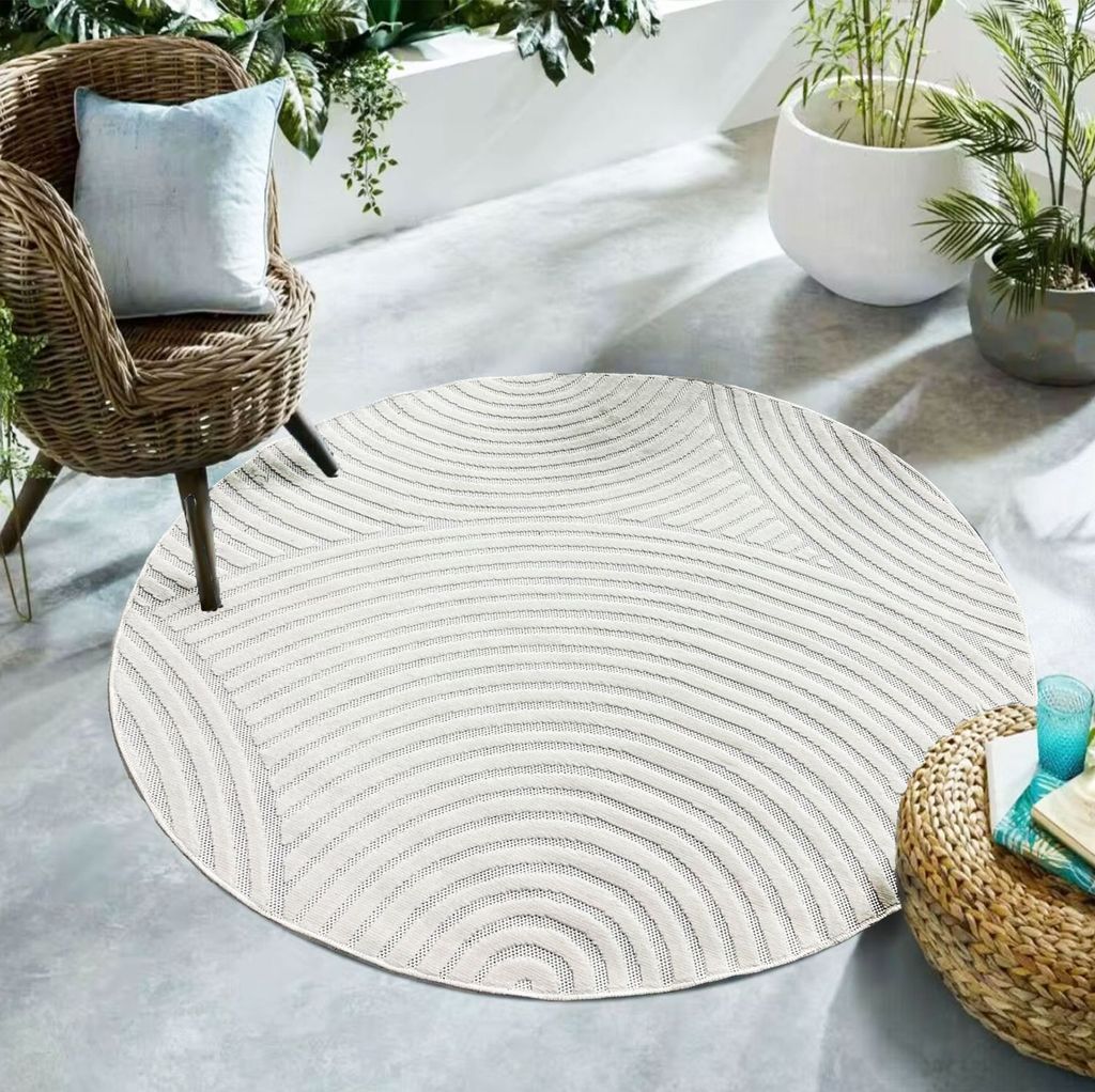 Moderner Kurzflor Teppich Wohnzimmer Schlafzimmer Skandinavisch in Creme, Farbe:Zickzack, Maße:80x150 cm