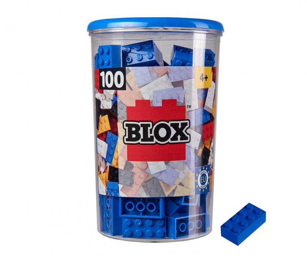 100 Blox blaue 8er Steine in Dose Produktbild 