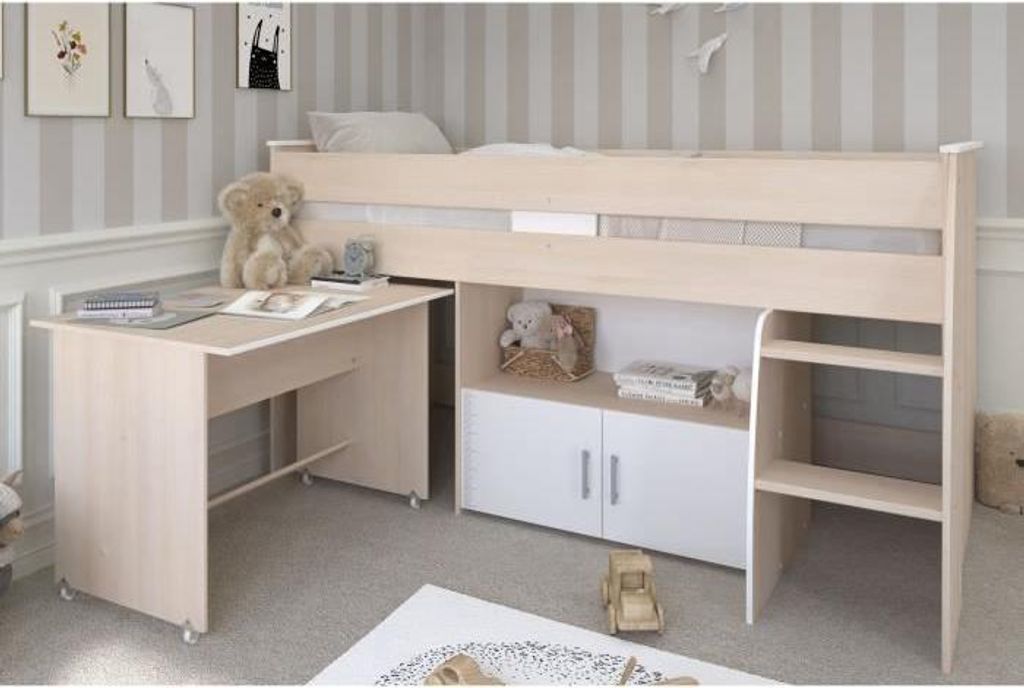 Lit combiné enfant Parisot ZOLA, 90x200 cm, Avec bureau, 2 Image du produit 