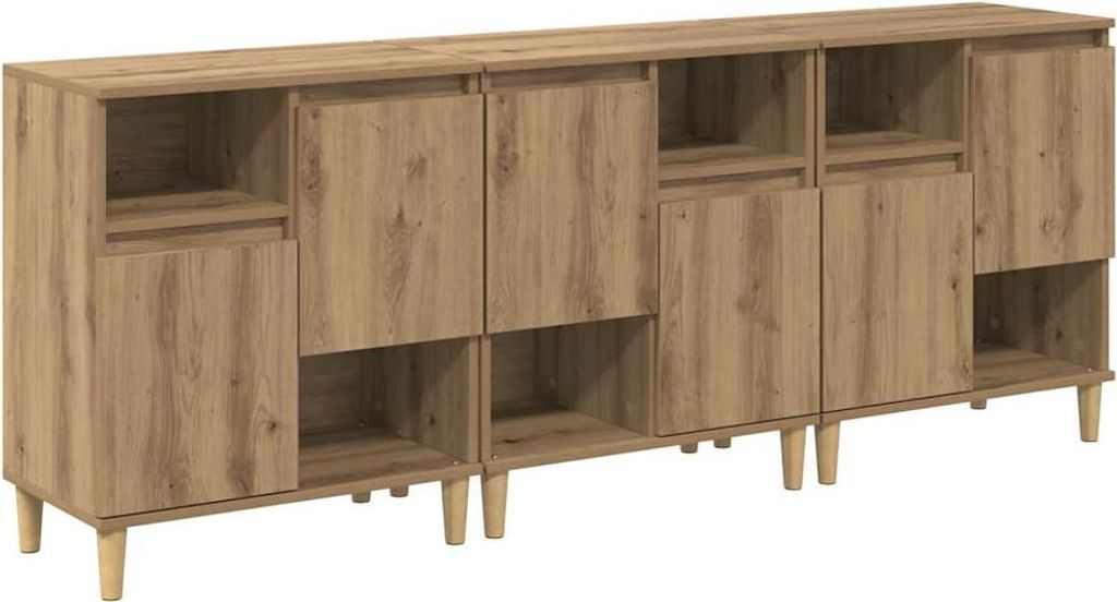 Sideboards 3 pcs Artisan-Eiche 60 x 35 x 70 cm Holzwerkstoff