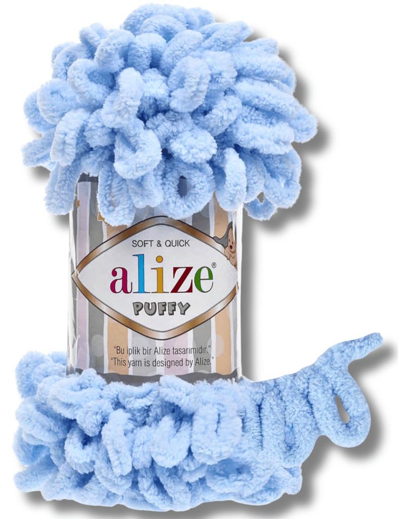 Alize 1x 100g Puffy Wolle, Uni, Häkeln, Stricken (Light Produktbild 