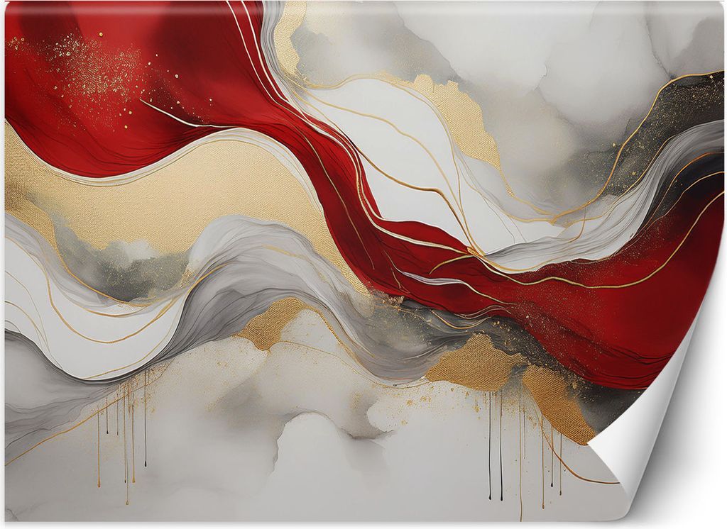 Vlies fototapete Marmorstruktur Rot 450x315 cm Feeby Rot inkl. Kleber einfache Montage