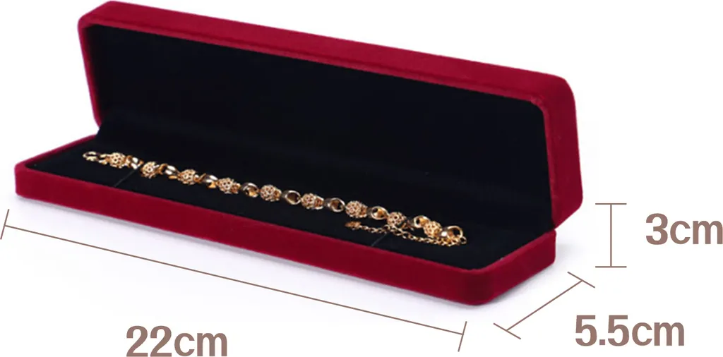 Portagioie Collane e Bracciali Rosso Scuro | INF Cofanetto Elegante - 2