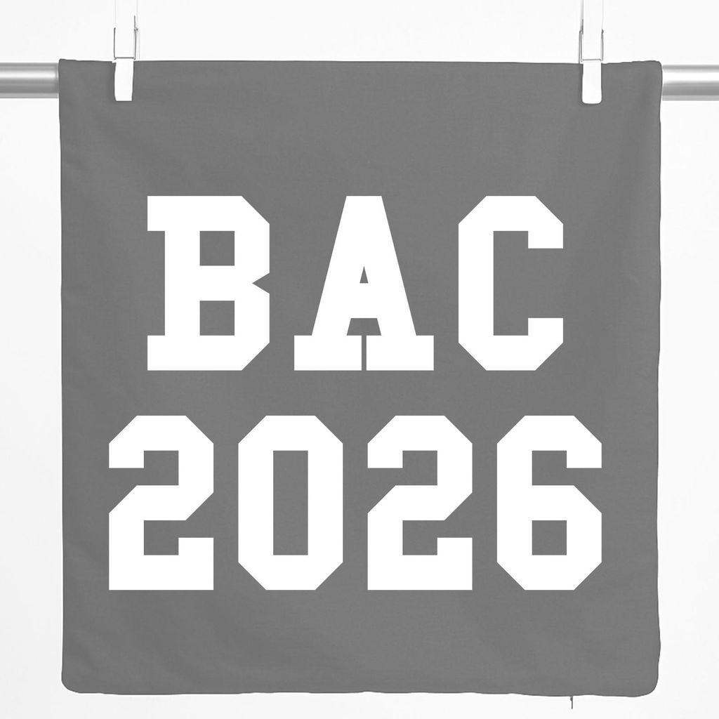 Huuraa Kissenbezug BAC 2026 Abschluss Frankreich 40x40cm Steel Grey Baumwolle Dekokissenbezug Geschenkidee
