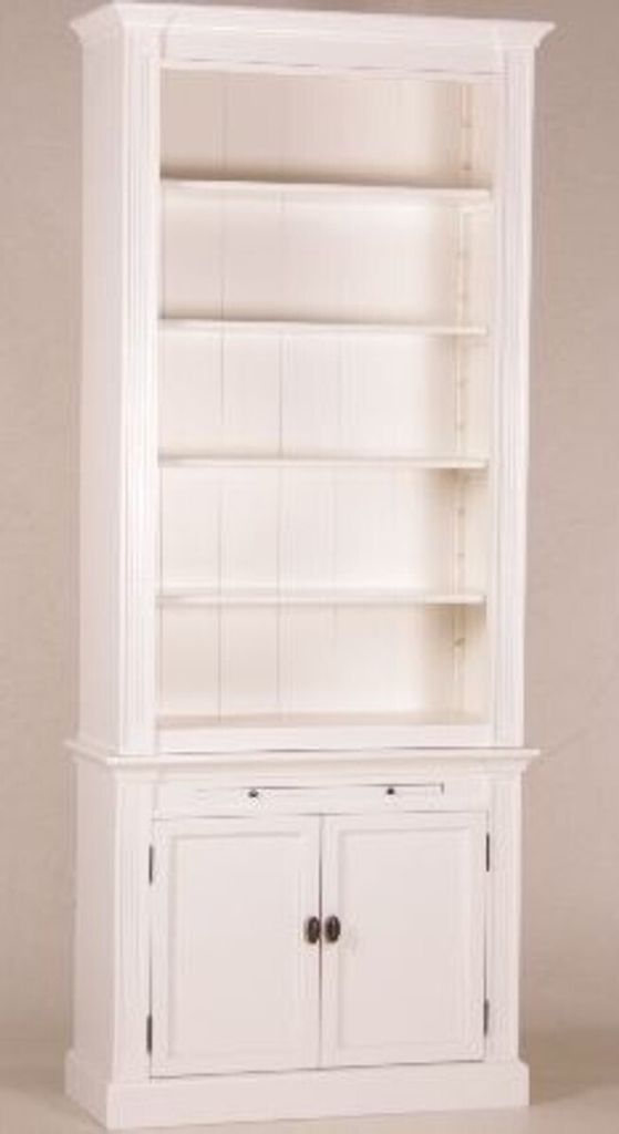Casa Padrino Shabby Chic Landhaus Stil Schrank Bücherschrank Weiß B 100 H 240 cm- Schrank