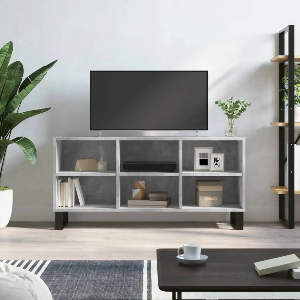 vidaXL mobile TV grigio cemento 103,5x30x50 cm materiale a base di legno - mobile TV - mobile TV - supporto TV - lavagna TV