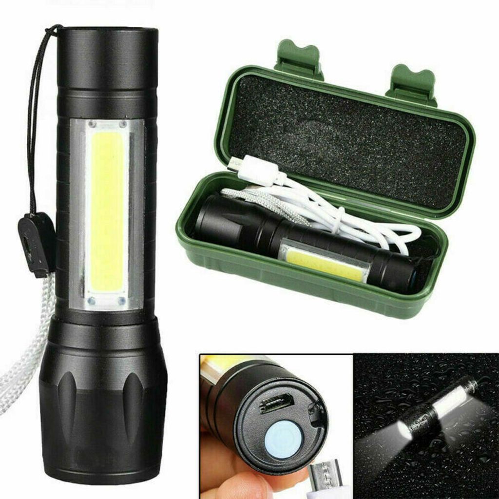 Superhell Taschenlampe LED Taktische Fackel Arbeitslicht Aufladbar 5 Modi USB DE 