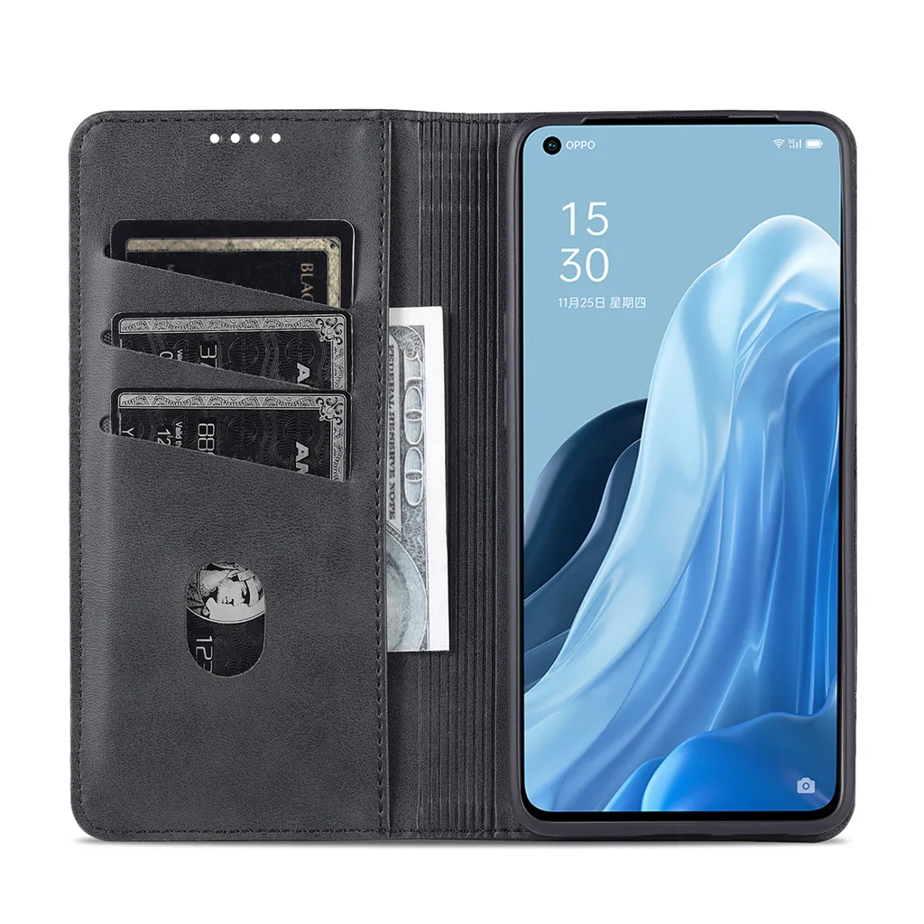 OPPO Reno7 Pro 5G Custodia Flip Nera: Protezione Smart e Funzione Stand - 6