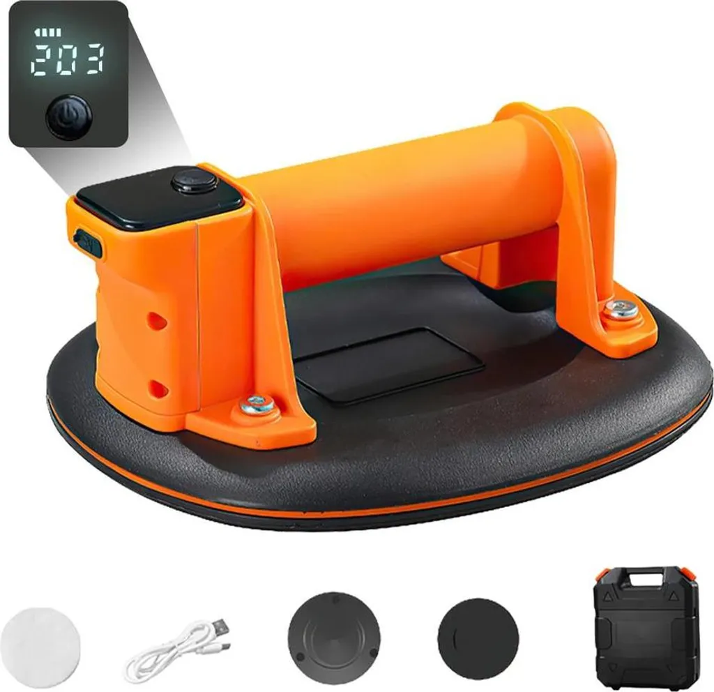 OFFERTA! Sollevatore Elettrico 200kg Ventosa 8" Ricarica USB-C