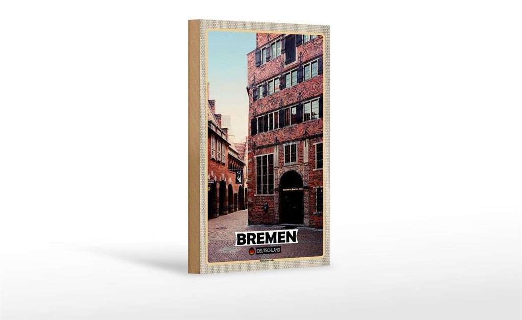 Holzschild Städte Bremen Deutschland Bremerhaven 12x18 cm Dekoration