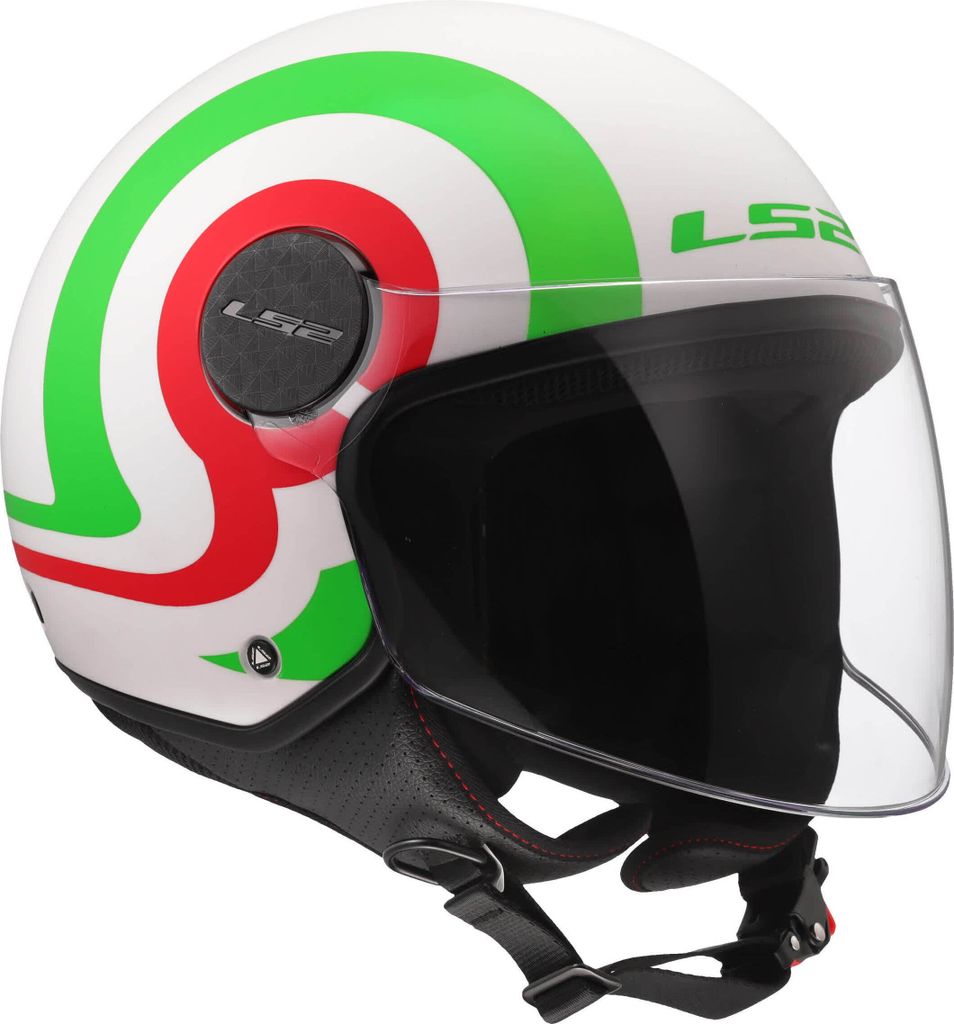 Jet Helm LS2 OF558 SPHERE LUX II Urby Weiß Opak Grün Rot größe XS
