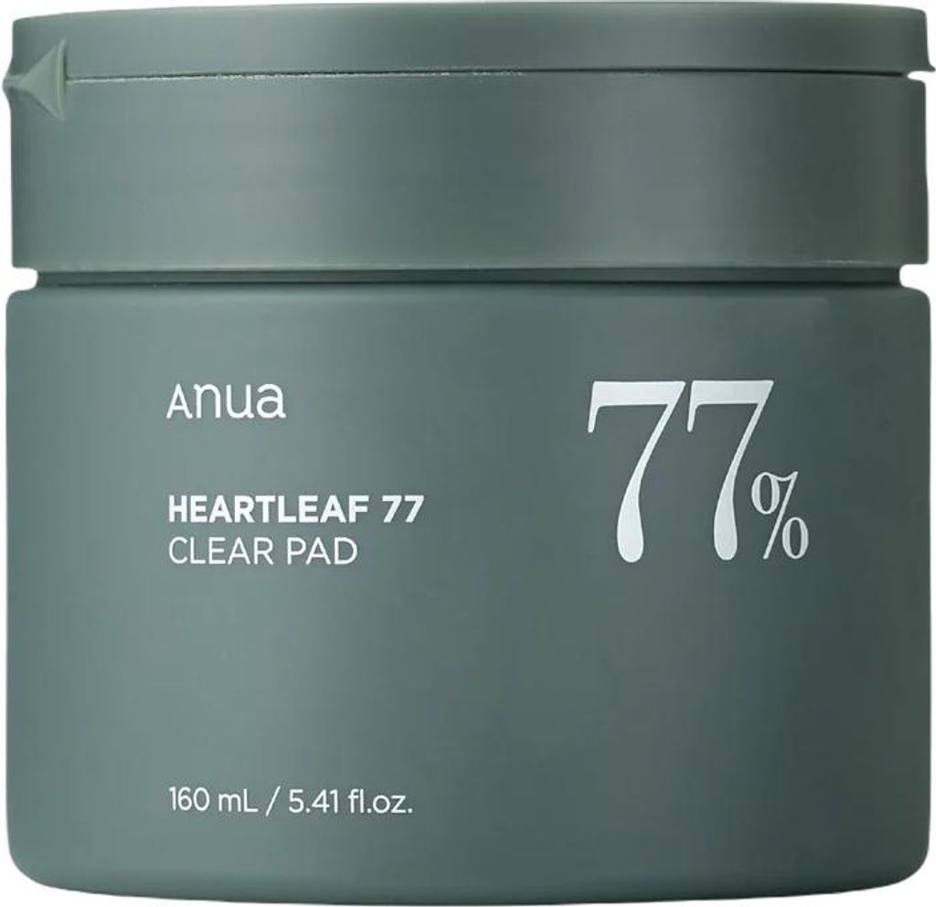 ANUA (HEARTLEAF 77% CLEAR PAD) – Feuchtigkeitsspendende und Produktbild 