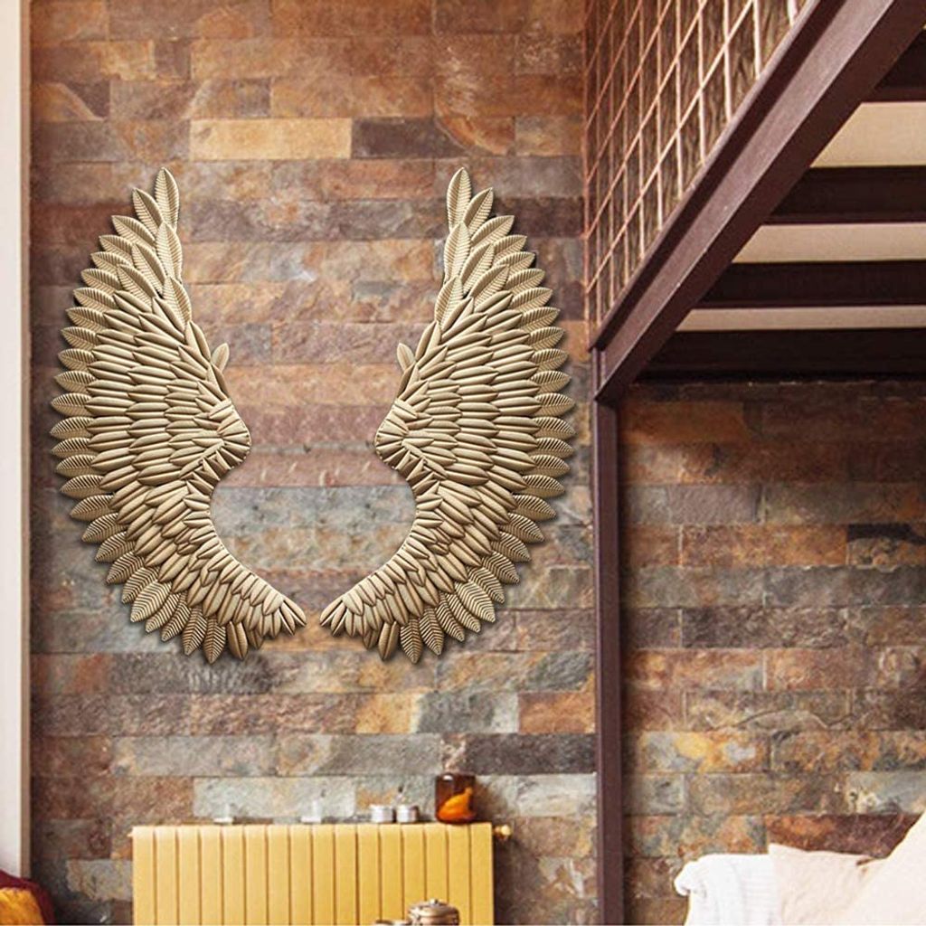 Engelsflügel Wanddeko Wandhänger Wandskulptur   Flügel Gold Produktbild 3