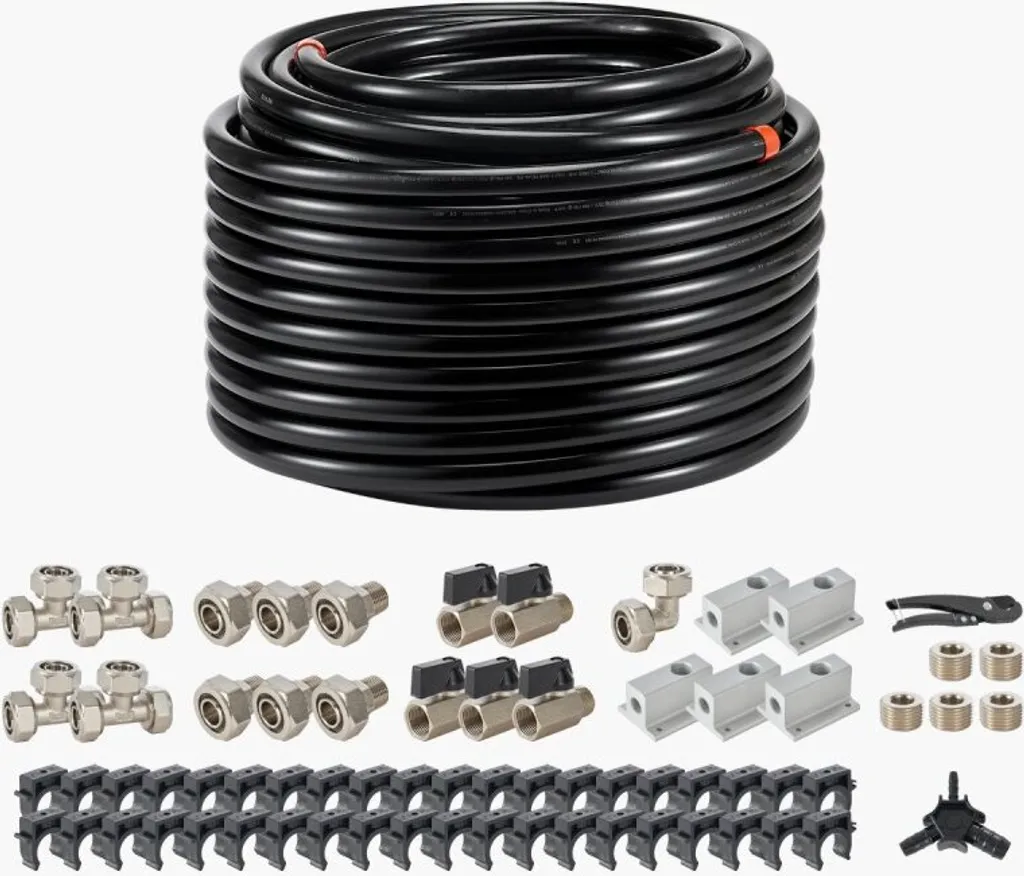Système de Conduite d'Air Comprimé 19mm Kit de 60m Haute Résistance