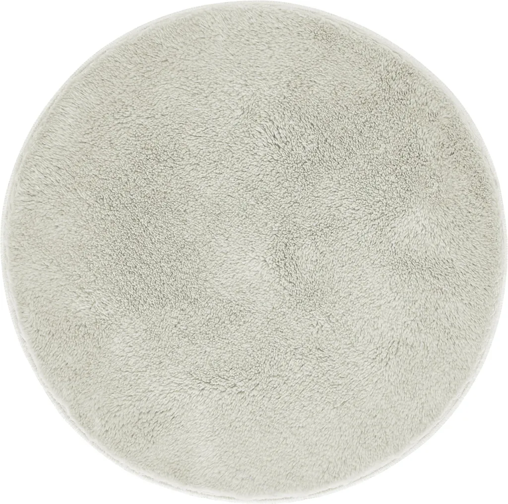 Tapis de bain rond 60 cm Florida pour sortie de douche beige et doux