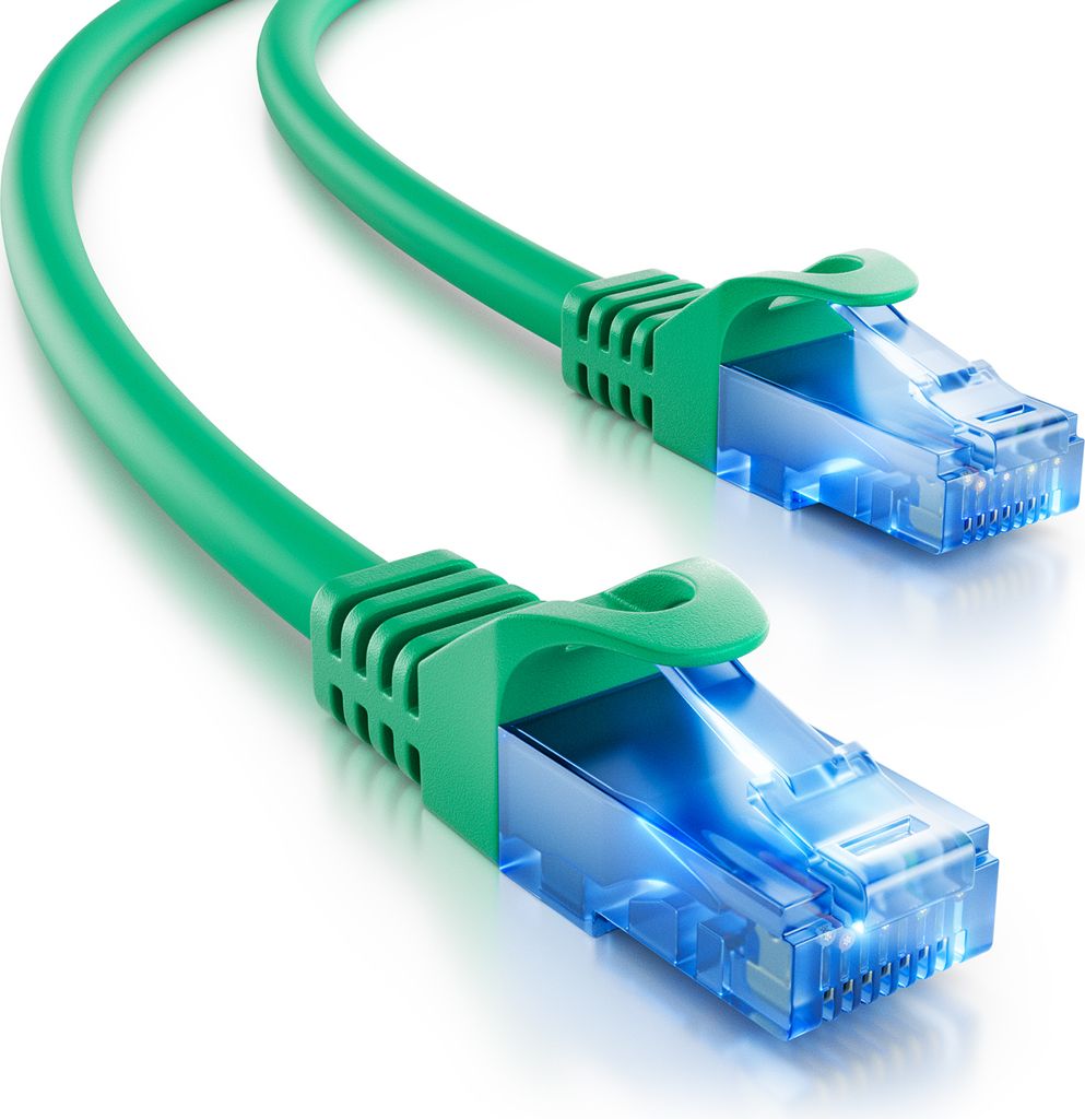 deleyCON 2m CAT.6 Ethernet Gigabit Lan Netzwerkkabel RJ45 CAT6 Kabel Patchkabel Kompatibel zu CAT.5 CAT.5e CAT.6a Cat.7 - Grün