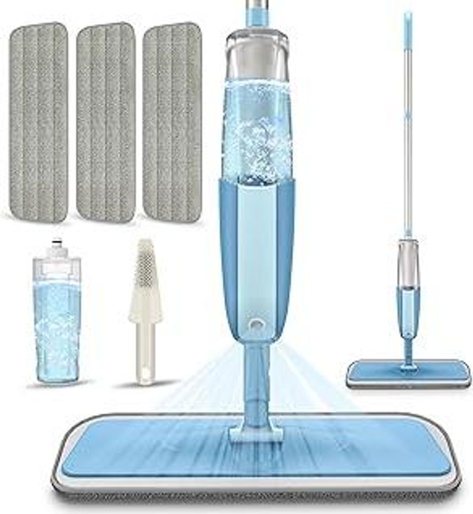 Wischer mit Sprühfunktion Sprühwischer Bodenwischer, MEXERRIS Wischmopp mit Wassertank 360 Grad Rotierender Wischmopp Spray Mop Wischer Boden mit...