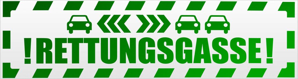 Kiwistar Rettungsgasse Autos gestreift Magnetschild Schild magnetisch - 60cm Grün - reflektierend - Magnetfolie für Auto PKW Kfz