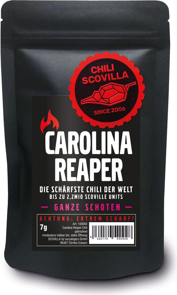 CHILI SCOVILLA Carolina Reaper Schoten im SealPack, 7g Produktbild 