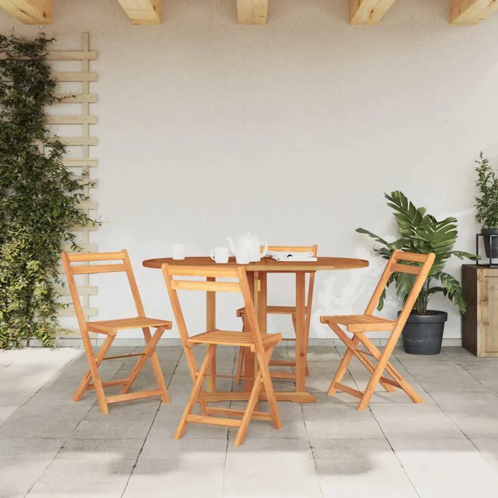 Table extérieure robuste 120 cm teck massif : la solution anti-pluie - 2