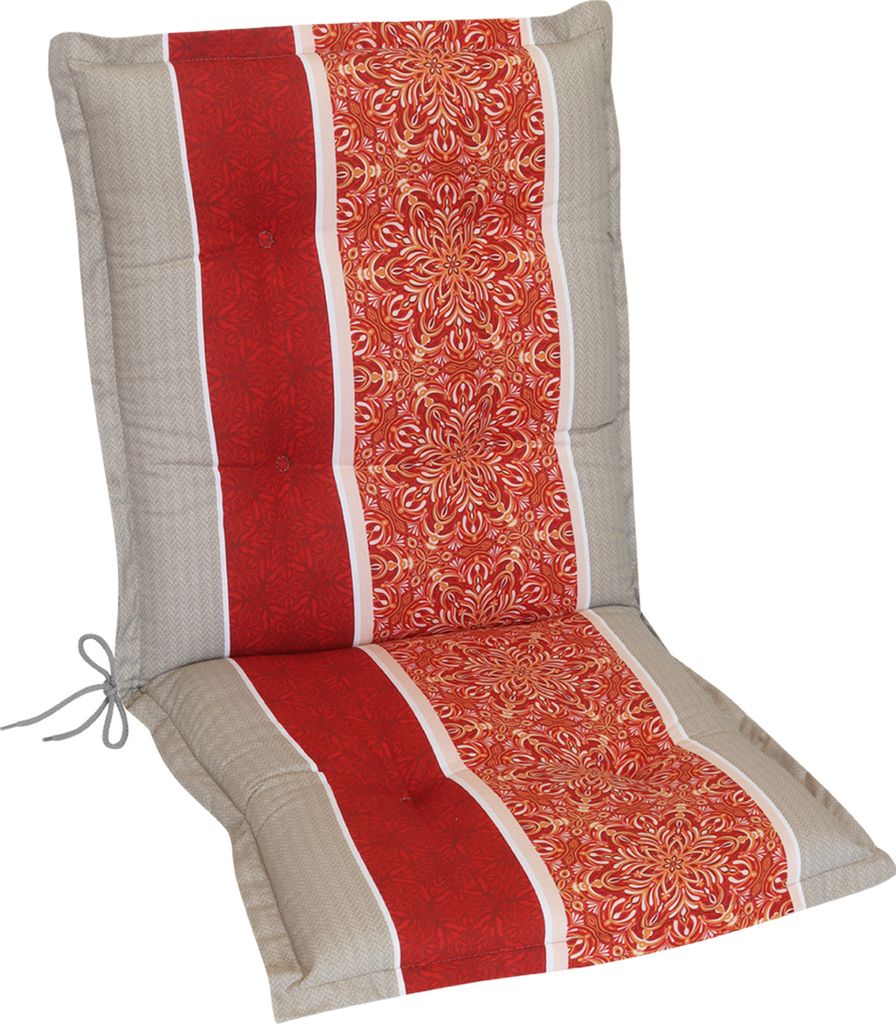 Herlag Niedriglehner-Auflage Valeria Gartenstuhlauflage Streifen-Muster Rot-Orange 103x50x7,5cm