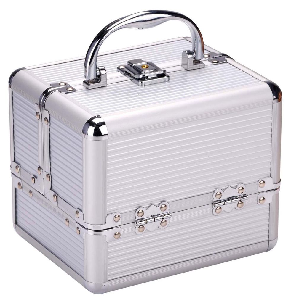 Touch of Beauty Makeup Koffer Silber Kosmetik Organizer mit Produktbild 