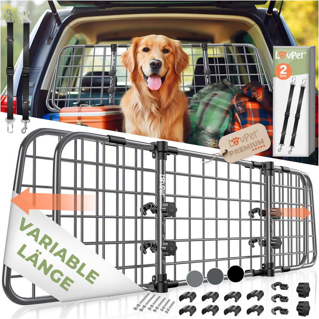 LovPet® Hundegitter Auto Autoschutzgitter verstellbar Produktbild 