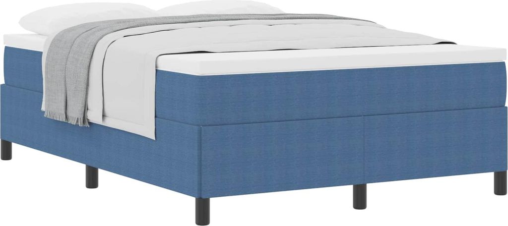 vidaXL Boxspringbett Blau 160 x 200 cm Cordstoff