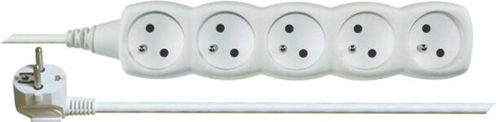 EMOS Predlžovací kábel 3 m / 5 zásuviek / biely / PVC / 1 Obrázok produktu 