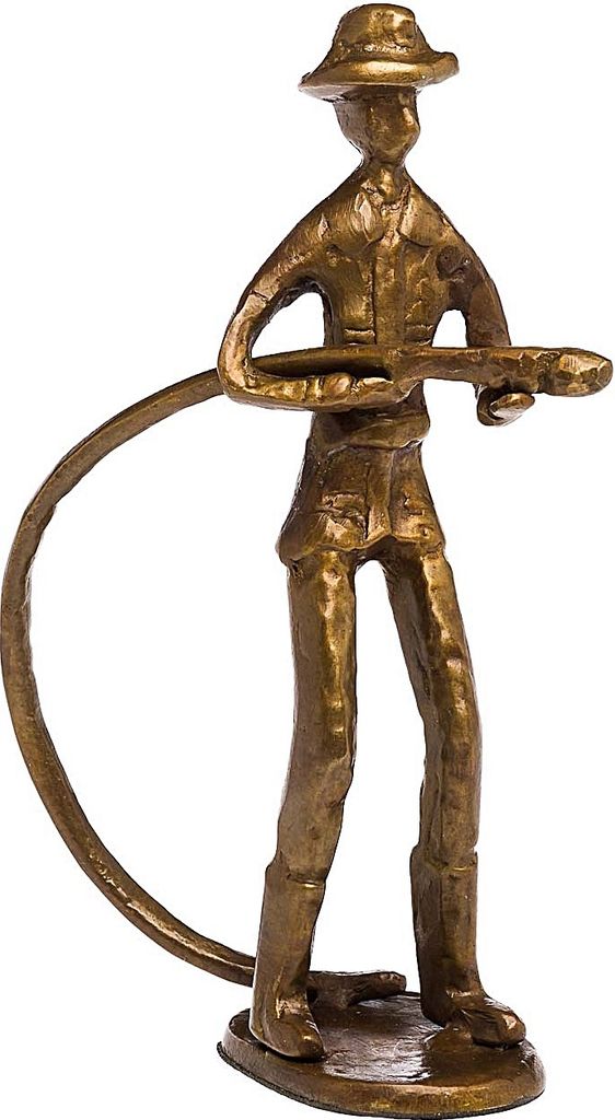 Skulptur Feuerwehrmann Feuerwehr Antik-Stil Bronze Figur Moderne Kunst