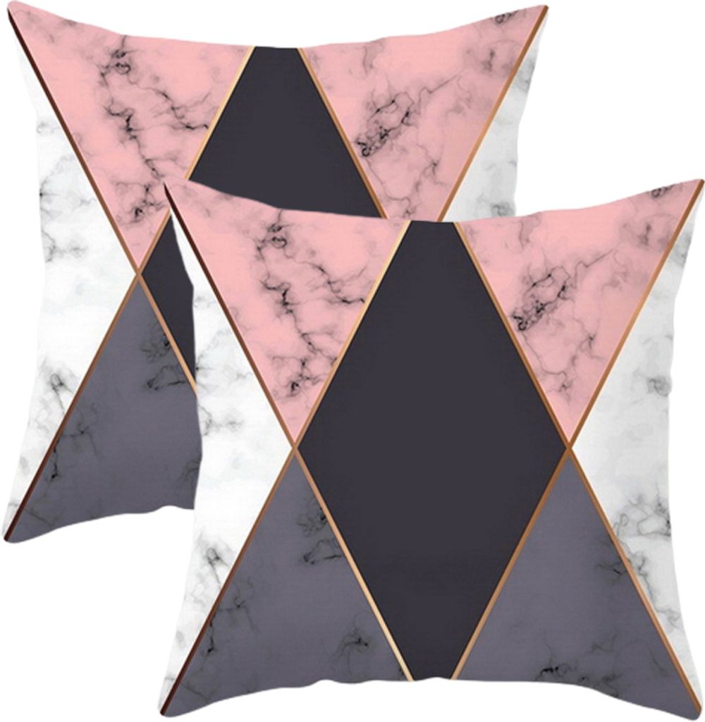 Set Mit 2 Kissenbezügen, 45cm x 45cm, Sommer-Kissenbezüge, Marmor Bedruckte Elasthan-Kissenbezüge, Weich, Quadratisch, Moderner Kissenbezug Für...