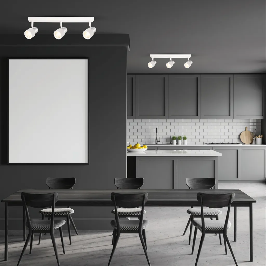 Éclairage modulable 3 spots blanc chrome Cino Milagro 3xGU10 10W