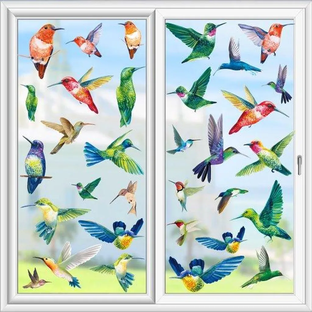 Pare-soleil fenêtre anti-collision oiseaux lot de 20 stickers PVC 3D