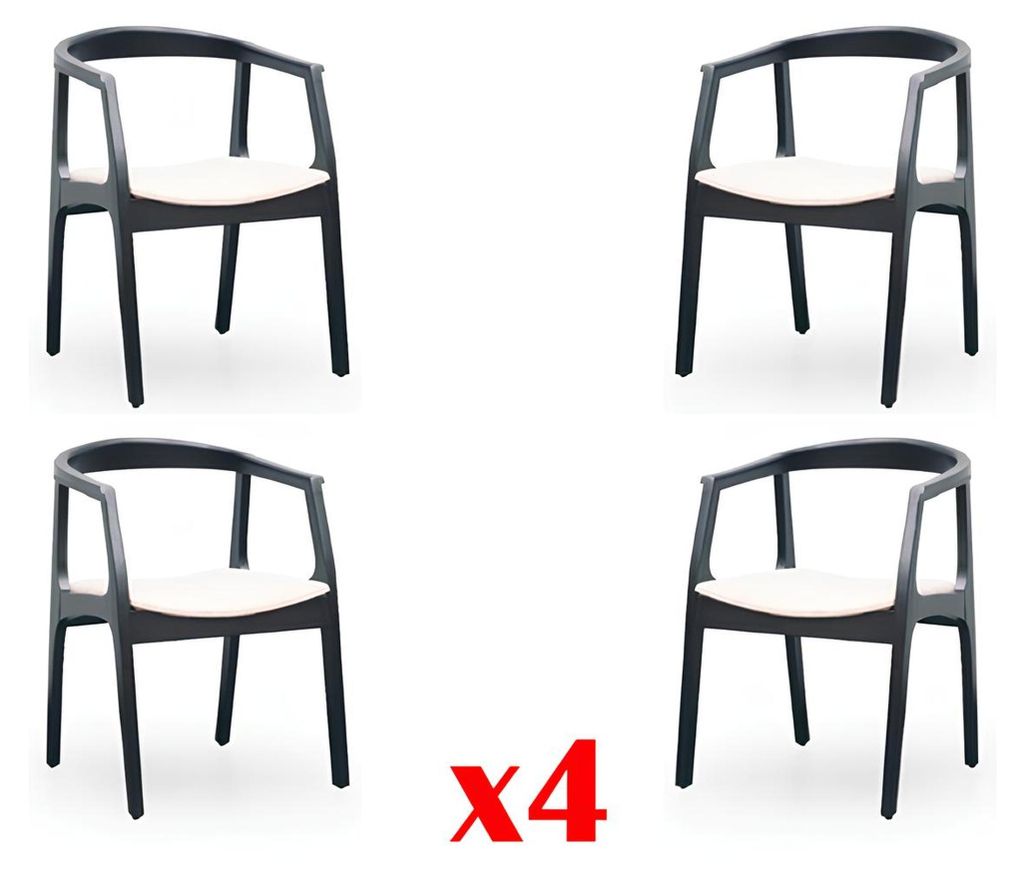 Set 4x Sessel Stuhl Design Holz Textil Polster Stühle Gastro Esszimmer Stoff Neu