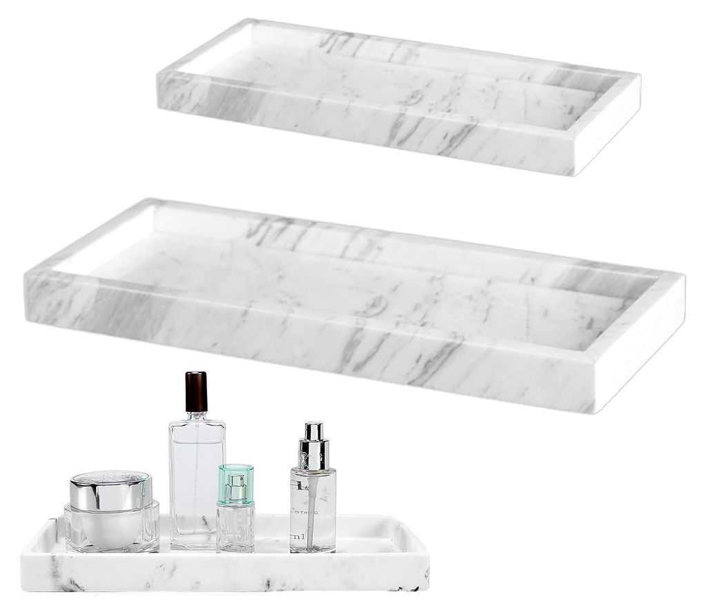 Badezimmer Tablett aus Marmor, Ablageschale für Parfüm, Organizer aus Silikon für Wohnzimmer, Schlafzimmer, Bad und Küche