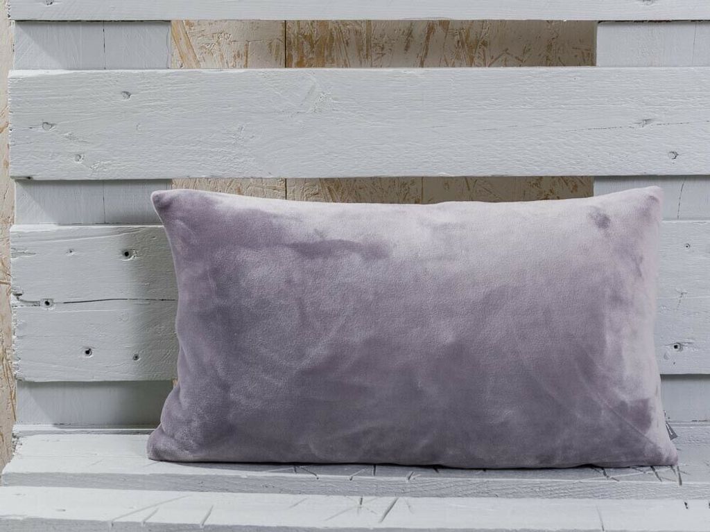 Pad Kissen SMOOTH Hellgrau Kissenhülle 25x50 samt Grau Kissenbezug Pad Concept